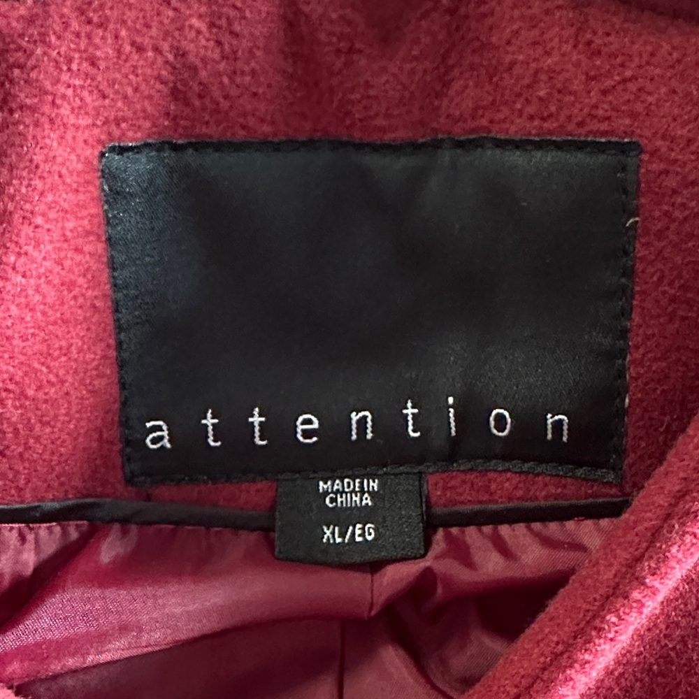 Attention Deep Red Outerwear Coat